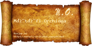 Mátéfi Orchidea névjegykártya